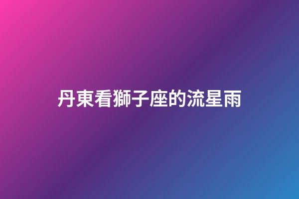 丹東看獅子座的流星雨-第1張-星座運勢-玄機派