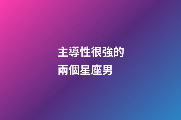 主導性很強的兩個星座男-第1張-星座運勢-玄機派
