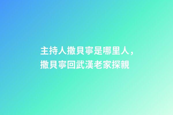 主持人撒貝寧是哪里人，撒貝寧回武漢老家探親