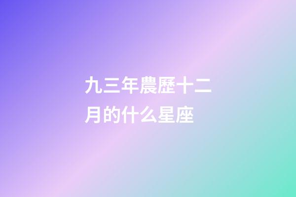 九三年農歷十二月的什么星座-第1張-星座運勢-玄機派