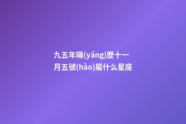 九五年陽(yáng)歷十一月五號(hào)屬什么星座-第1張-星座運(yùn)勢(shì)-玄機(jī)派