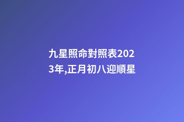 九星照命對照表2023年,正月初八迎順星-第1張-觀點-玄機派
