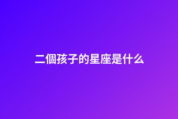 二個孩子的星座是什么-第1張-星座運勢-玄機(jī)派