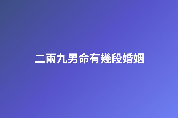 二兩九男命有幾段婚姻