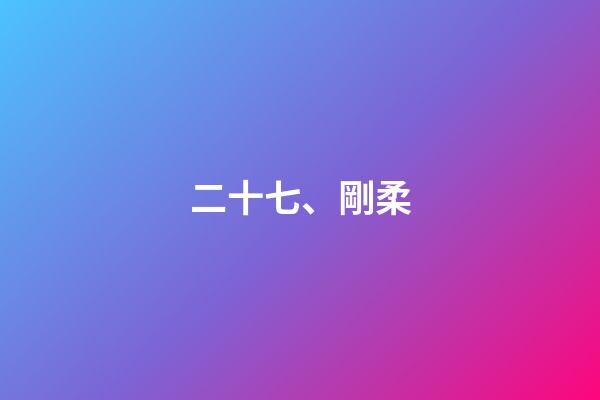 二十七、剛柔