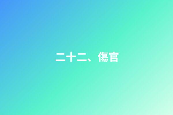 二十二、傷官