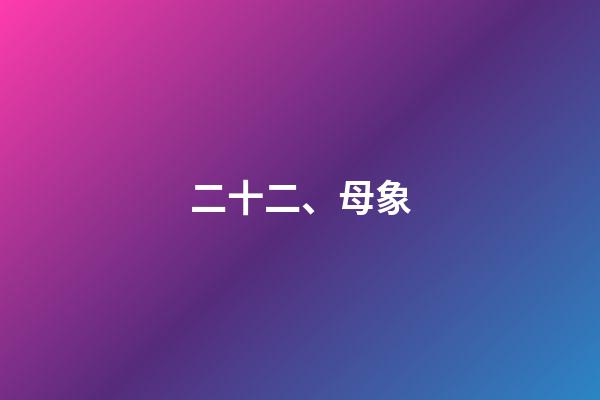二十二、母象