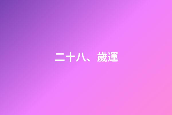 二十八、歲運