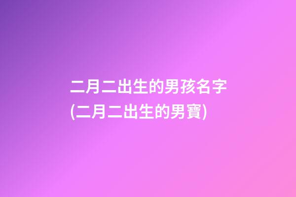 二月二出生的男孩名字(二月二出生的男寶)