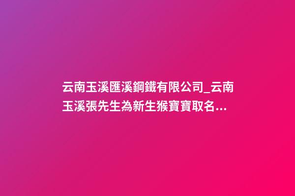 云南玉溪匯溪鋼鐵有限公司_云南玉溪張先生為新生猴寶寶取名吉祥型套餐-第1張-公司起名-玄機派