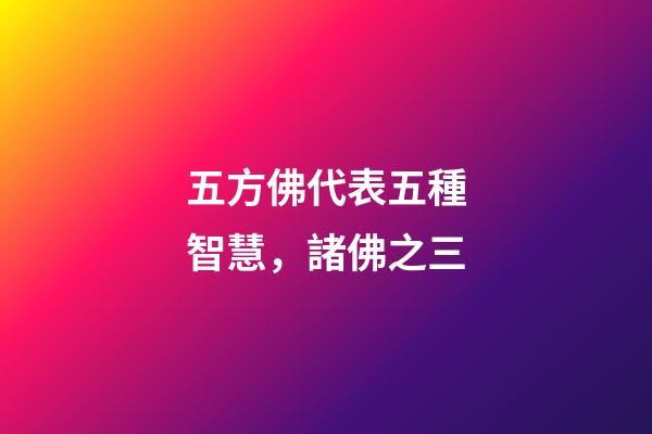 五方佛代表五種智慧，諸佛之三-第1張-觀點(diǎn)-玄機(jī)派