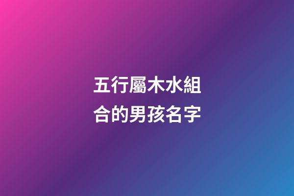 五行屬木水組合的男孩名字(五行屬水木組合的男名字大全)-第1張-男孩起名-玄機派