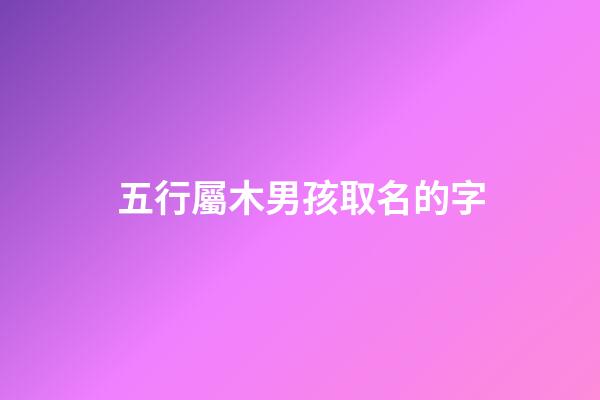 五行屬木男孩取名的字(五行屬木男孩取名的字大全)-第1張-男孩起名-玄機派