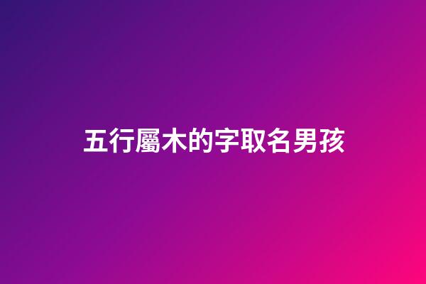 五行屬木的字取名男孩(五行屬木的字取名男孩兔寶寶)-第1張-男孩起名-玄機派