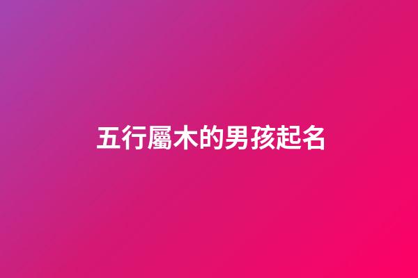 五行屬木的男孩起名(五行屬木的男孩起名大全)-第1張-男孩起名-玄機派
