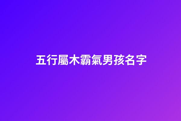 五行屬木霸氣男孩名字(好聽的五行屬木的男孩名)-第1張-男孩起名-玄機派