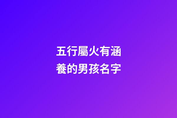 五行屬火有涵養的男孩名字(五行屬火有涵養的男孩名字兩個字)-第1張-男孩起名-玄機派