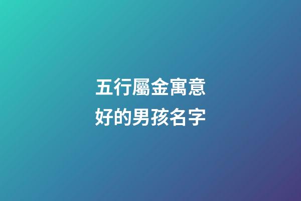 五行屬金寓意好的男孩名字(五行屬金寓意好的男孩女孩名字大全)-第1張-女孩起名-玄機(jī)派