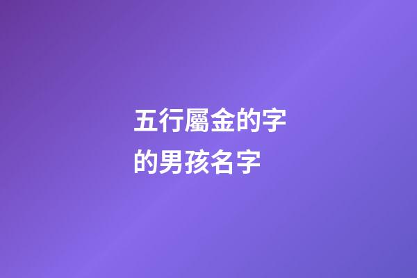 五行屬金的字的男孩名字(五行屬金的字男孩用寓意好的字)-第1張-男孩起名-玄機派