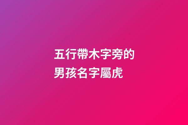 五行帶木字旁的男孩名字屬虎(五行帶木字旁的字男孩名字)-第1張-男孩起名-玄機派