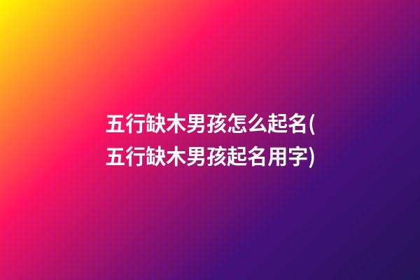五行缺木男孩怎么起名(五行缺木男孩起名用字)