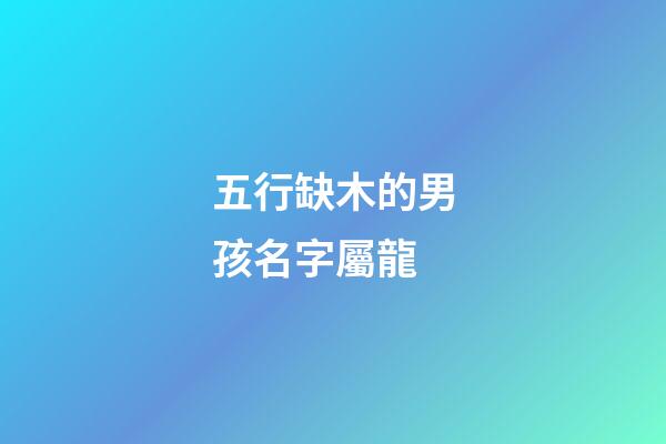 五行缺木的男孩名字屬龍(龍年五行缺木的男孩名字)-第1張-男孩起名-玄機派