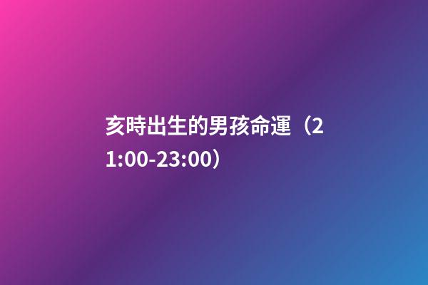 亥時出生的男孩命運（21:00-23:00）
