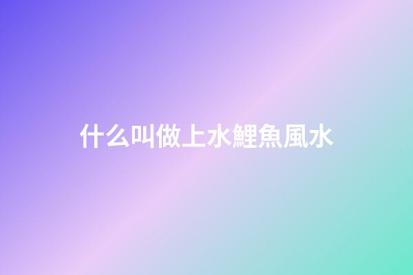 什么叫做上水鯉魚風水