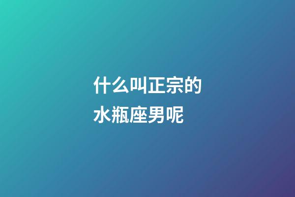 什么叫正宗的水瓶座男呢-第1張-星座運勢-玄機派