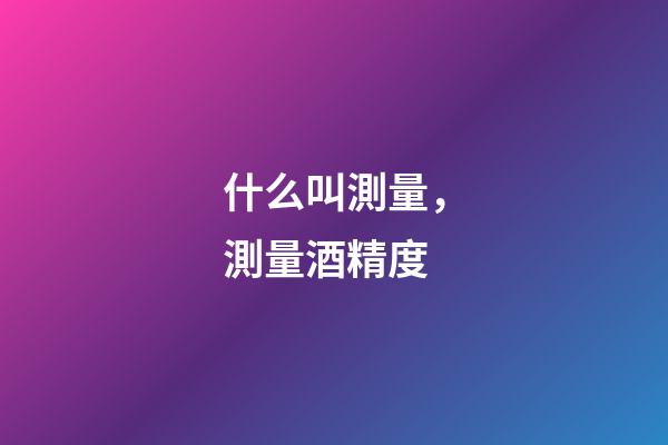 什么叫測量，測量酒精度-第1張-觀點-玄機派