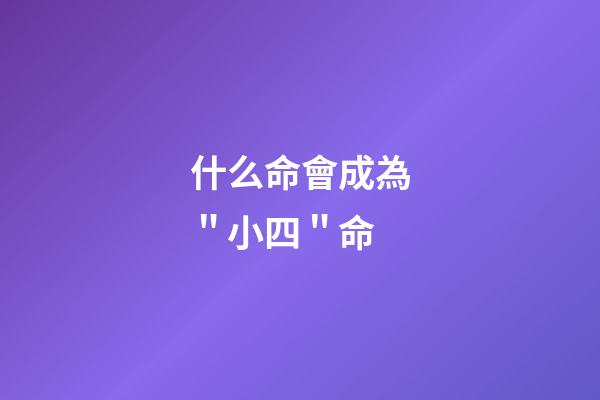 什么命會成為＂小四＂命