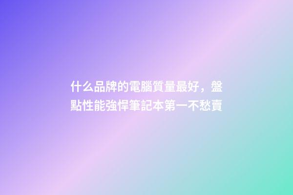什么品牌的電腦質量最好，盤點性能強悍筆記本第一不愁賣-第1張-觀點-玄機派