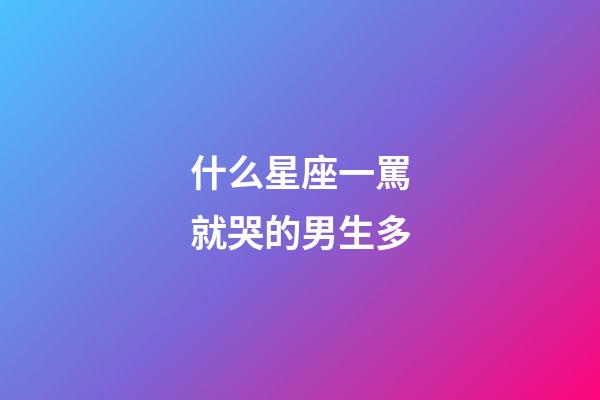 什么星座一罵就哭的男生多-第1張-星座運(yùn)勢(shì)-玄機(jī)派