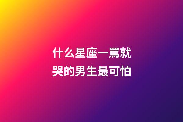 什么星座一罵就哭的男生最可怕-第1張-星座運勢-玄機派