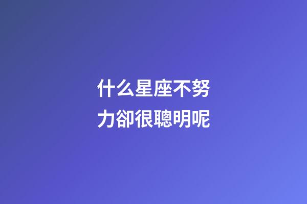 什么星座不努力卻很聰明呢-第1張-星座運勢-玄機派
