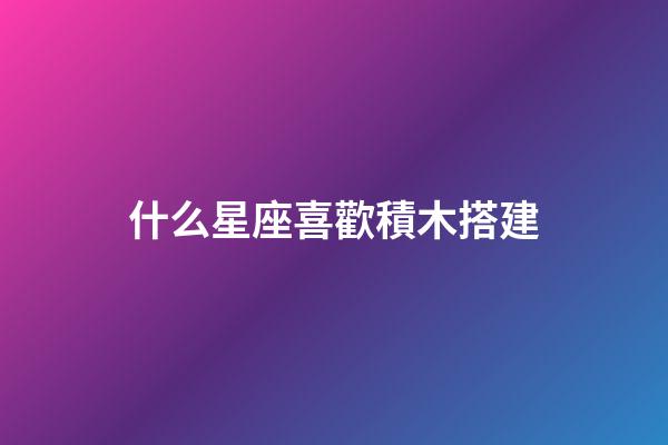 什么星座喜歡積木搭建
