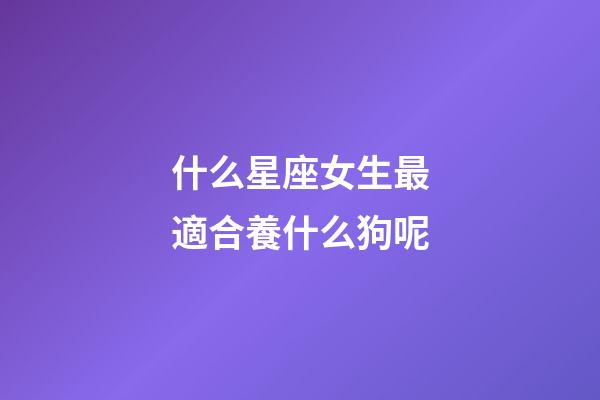 什么星座女生最適合養什么狗呢-第1張-星座運勢-玄機派