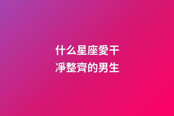 什么星座愛干凈整齊的男生-第1張-星座運勢-玄機派