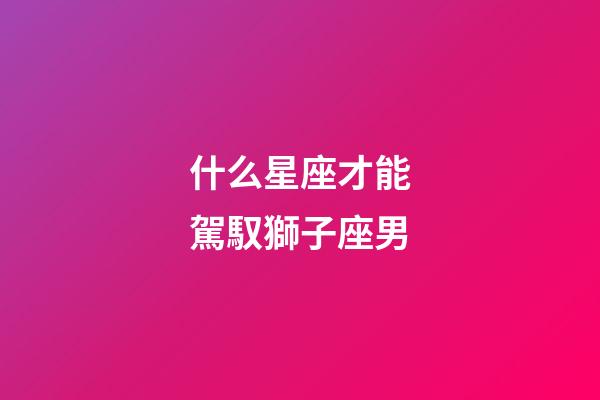 什么星座才能駕馭獅子座男-第1張-星座運勢-玄機派