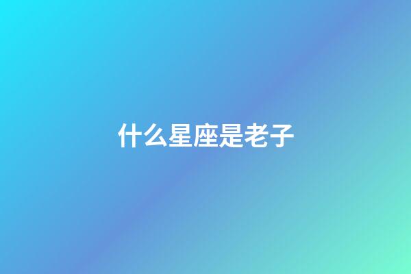 什么星座是老子
