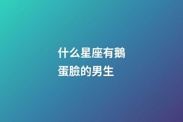 什么星座有鵝蛋臉的男生-第1張-星座運勢-玄機派