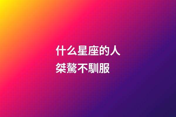 什么星座的人桀驁不馴服-第1張-星座運勢-玄機派