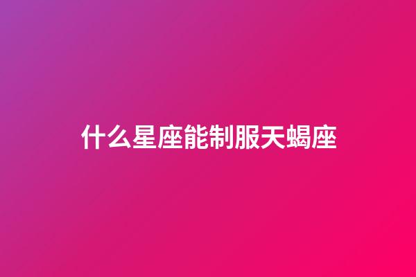 什么星座能制服天蝎座-第1張-星座運勢-玄機派