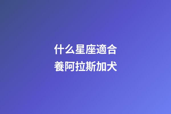 什么星座適合養阿拉斯加犬