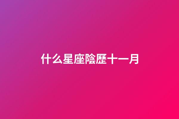 什么星座陰歷十一月-第1張-星座運勢-玄機派