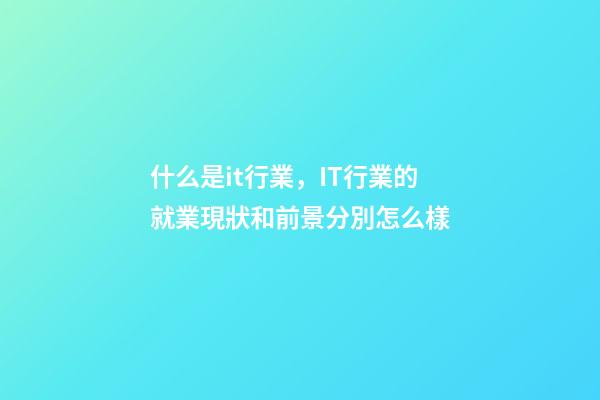 什么是it行業，IT行業的就業現狀和前景分別怎么樣-第1張-觀點-玄機派