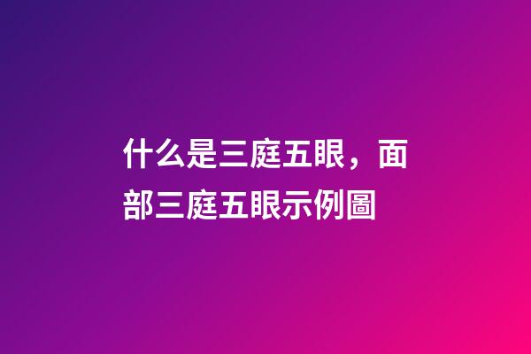 什么是三庭五眼，面部三庭五眼示例圖