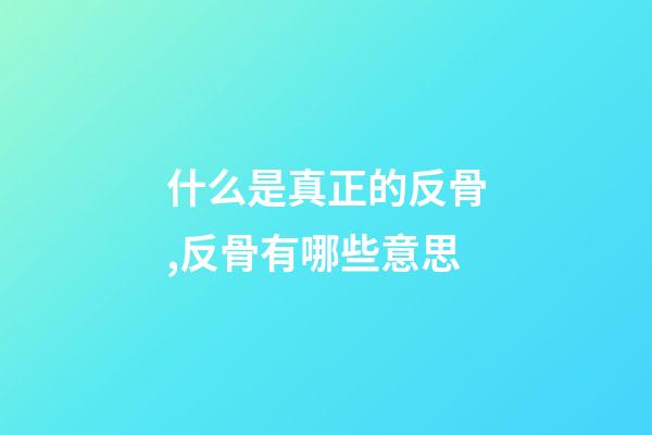 什么是真正的反骨,反骨有哪些意思