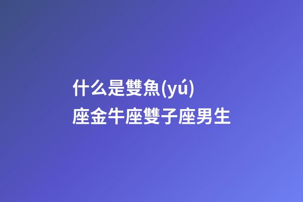 什么是雙魚(yú)座金牛座雙子座男生-第1張-星座運(yùn)勢(shì)-玄機(jī)派