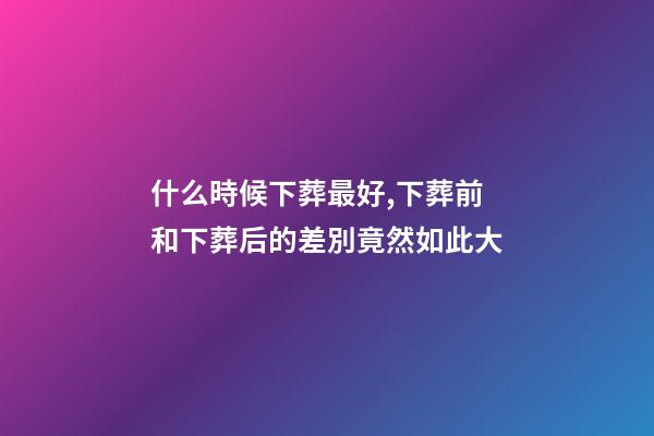 什么時候下葬最好,下葬前和下葬后的差別竟然如此大-第1張-觀點-玄機派